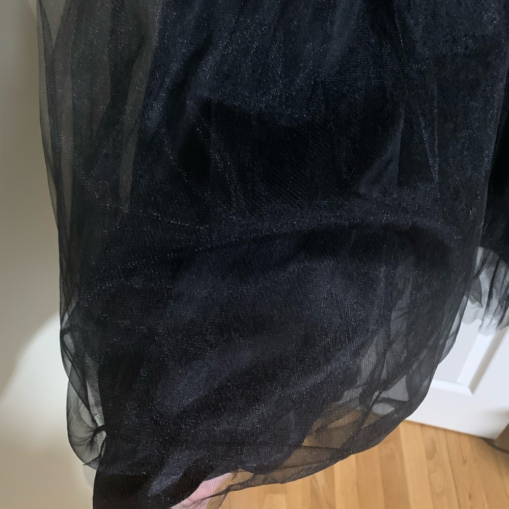 Chi Chi London Black Lace Tulle Tea-Length Dress - Picture 10 of 15